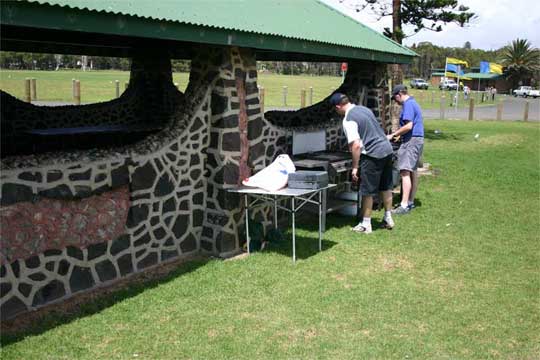 Eddy and Chris getting the BBQ ready for our work Australia Day party
